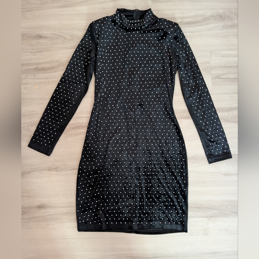 ASOS black long sleeve mini dress